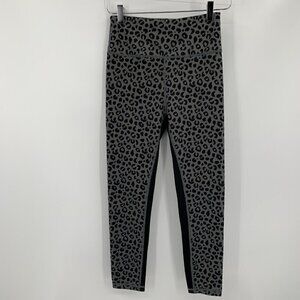Allfenix 7/8 Length leggings leopard charcoal cheetah High Waist new Small
